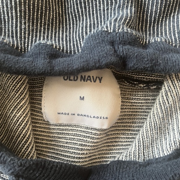 Old Navy Women Size M Sweatshirt Navy Blue Heather Drawstring 100% Cotton Casual - Picture 3 of 7